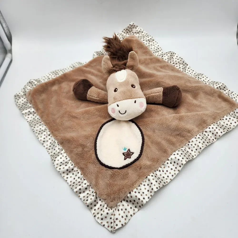 Douglas Baby Star Pony Horse Lovey Plush Security Blanket Satin Lil Snuggler